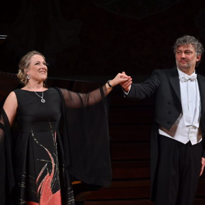 Diana Damrau, Jonas Kaufmann and Helmut Deutsch at Palau de la Música Catalana. Photo: (C) Antoni Bofill